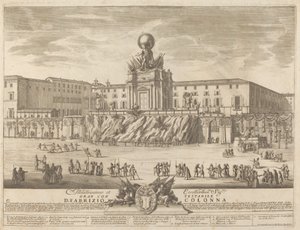 De tempel van Janus, voor het "Chinea"-festival door Giovanni Girolamo Frezza after Alessandro Specchi