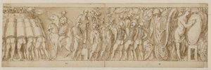 32 kopieën naar de zuil van Marcus Aurelius, Piazza Colonna in Rome