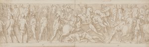 32 kopieën naar de zuil van Marcus Aurelius, Piazza Colonna in Rome