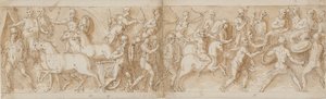 32 kopieën naar de Zuil van Marcus Aurelius, Piazza Colonna in Rome