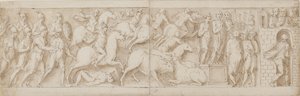 Romeinse boogschutters(?), Romeinse aanval (XCIX); Marcus Aurelius spreekt zijn bewakers toe (C); Marcus Aurelius ontvangt een waarschuwing (CI)