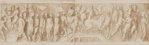 Romeinse soldaten bouwen een kamp (einde van LXXXII); een toespraak (LXXXIII); Romeinen steken een rivier over op een pontonbrug (LXXXIV); vrouwen worden gevangengenomen (begin van LXXXV)