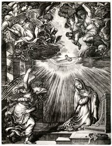 Aankondiging, 16e eeuw, 1937 door Giovanni Jacopo Caraglio