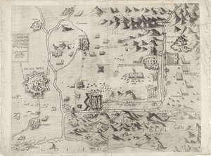 Plattegrond van de belegering van Palmanova door Giovanni Justo