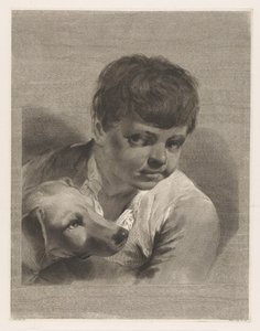 Jongen met hond door Giovanni Marco Pitteri