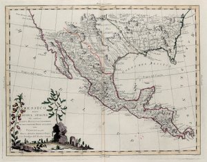 Mexico of Nieuw-Spanje met Nieuw-Mexico, Californië en een deel van aangrenzende landen, uit Tome IV van de Nieuwe Atlas, gegraveerd door G. Zuliani, 1785