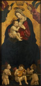 Madonna van de Melk met muziekmakende engelen door Giovanni Martino Spanzotti