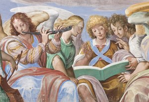 Engelen zingen en spelen (detail)