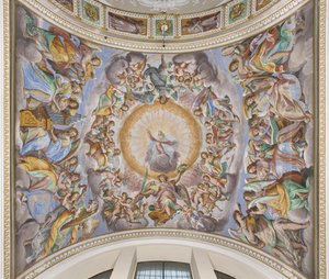 God in Glorie en muzikale engelen, 1616 door Giovanni Mauro della Rovere