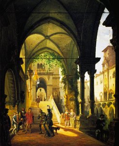 Lodewijk XI in Kasteel Barolo door Giovanni Migliara door Giovanni Migliara