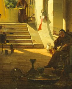 De apotheker van een klooster, door Giovanni Migliara (detail)