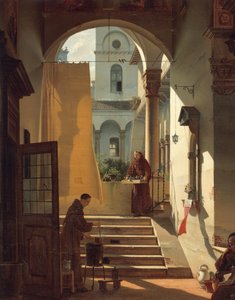 De apotheker van een klooster (detail) door Giovanni Migliara