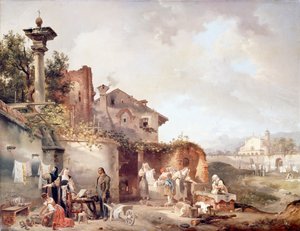 De Wasruimte van het Nonnenklooster door Giovanni Migliara