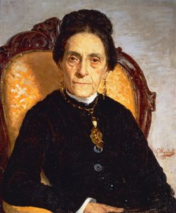 Portret van oudere vrouw door Giovanni Muzzioli (1854-1894)