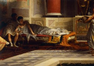 Wraak van Poppea, detail, door Giovanni Muzzioli, olieverf op doek