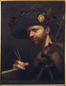 Zelfportret als abt van de Accademia della Valle di Blenio door Giovanni Paolo Lomazzo