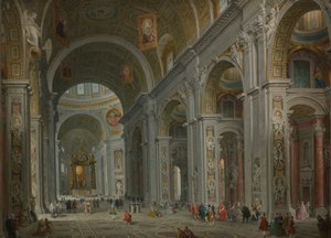 Interieur van Sint-Pieter, Rome, na 1754