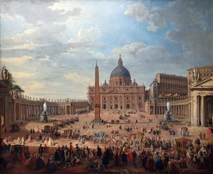 Rit van Duc de Choiseul (1719-1785) op het Sint-Pietersplein in Rome door Giovanni Paolo Panini