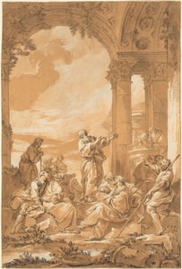 Sint Paulus predikend in Athene door Giovanni Paolo Panini