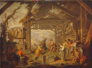 Cumaeaanse Sibyl voorspelde de Geboorte van Christus, 1738 door Giovanni Paolo Pannini