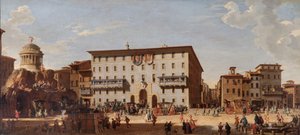 Een festival op de Piazza di Spagna, Rome door Giovanni Paolo Pannini