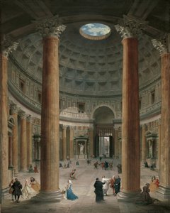 Interieur van het Pantheon, Rome door Giovanni Paolo Pannini
