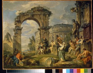 De Sibylle van Cumae voorspelt de geboorte van Christus door Giovanni Paolo Pannini