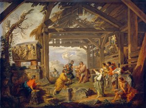 De Sibylle van Cumae voorspelt de geboorte van Christus door Giovanni Paolo Pannini
