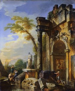 Ruïnes van een Triomfboog in de Romeinse Campagna