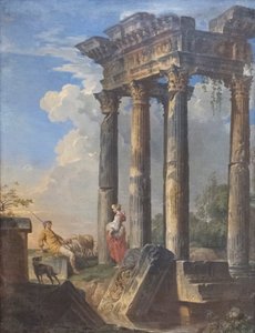 Ruïnes met herders