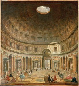 Het interieur van het Pantheon, Rome door Giovanni Paolo Pannini