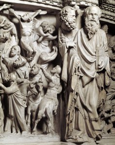 Detail van de reliëfs van de stoel gerealiseerd door Giovanni Pisano door Giovanni Pisano
