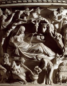 Geboorte van Christus (detail) door Giovanni Pisano