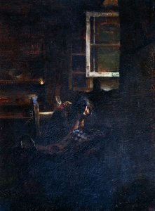 Lege wieg door Giovanni Segantini