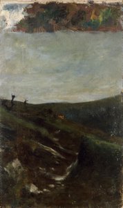 Landschap bij Milaan door Giovanni Segantini