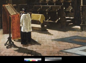Het koor van de kerk van Sant’Antonio in Milaan, 1879 door Giovanni Segantini