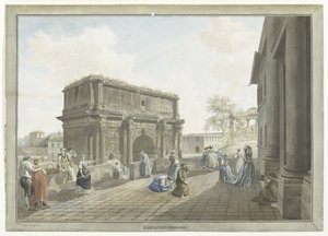 Gezicht op de Boog van Septimius Severus te Rome (Gezichten op Rome en omgeving)