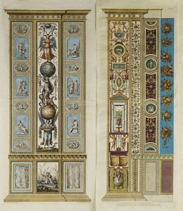Arabeske decoraties in de Loggia van het Vaticaan (gekleurde gravure) door Giovanni da Udine (after)