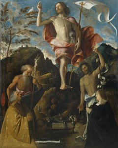 Opstanding van Christus, St. Hiëronymus, St. Johannes de Doper en de schenkers Ottaviano en Domitilla Vimercati in gebed