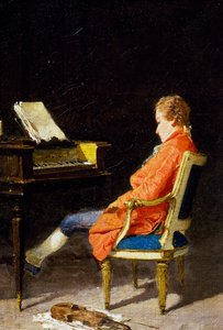 Portret van Wolfgang Amadeus Mozart (1756-1791) door Giovanni del Re