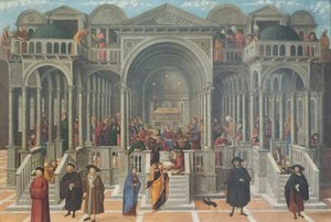 Het geschil in de tempel van Jezus onder de dokters