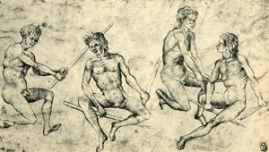Vier naakte mannen, midden-late 15e eeuw