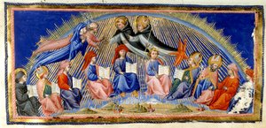 Paradiso, Canto X. Beatrice en Dante zweven naast de Hemel van de Zon en ontmoeten degenen die bekend staan om hun wijsheid door Giovanni di Paolo