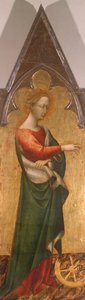 Polyptiek met Sint Catharina van Alexandrië (detail) door Giovanni di Paolo