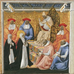 Sint Catharina van Siena voor de paus in Avignon