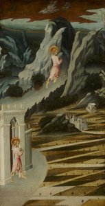Sint Johannes de Doper betreedt de Wildernis door Giovanni di Paolo