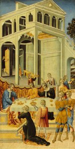 Salome vraagt Herodes om het hoofd van Johannes de Doper, 1455-1460 door Giovanni di Paolo