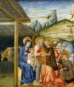 De aanbidding der wijzen, ca. 1460 door Giovanni di Paolo