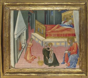 De Geboorte van Johannes de Doper Predella Paneel, 1454 door Giovanni di Paolo