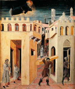 Wonder van Sint Nicolaas van Tolentino door Giovanni di Paolo di Grazia